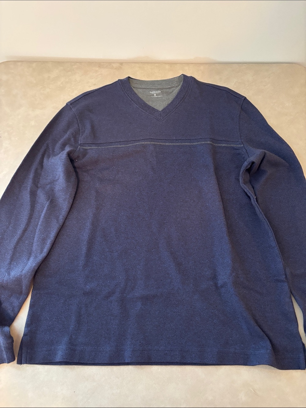 Van Heusen Men's V-Neck Sweater - Navy Blue